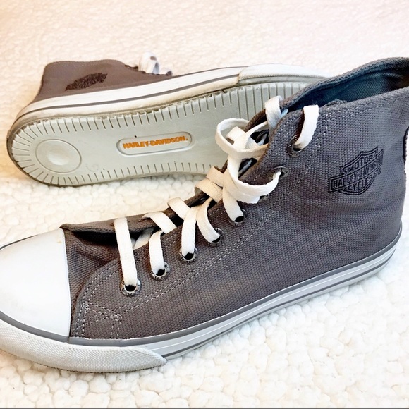 Harley-Davidson Other - HARLEY DAVIDSON: Patch Grey Hi-Top Canvas Sneaker